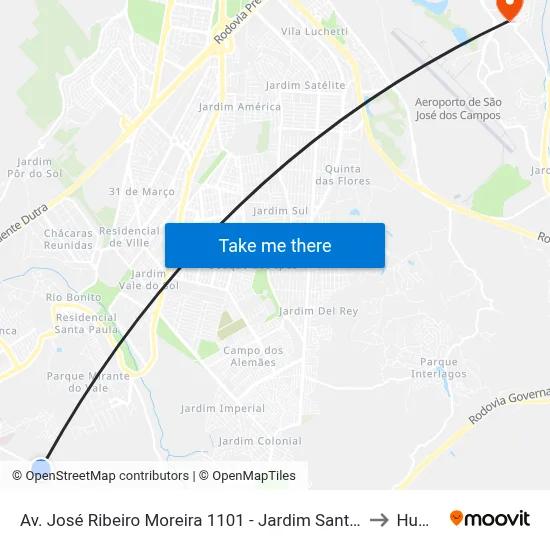 Av. José Ribeiro Moreira 1101 - Jardim Santa Marina Jacareí - SP 12312-605 Brasil to Humanitas map