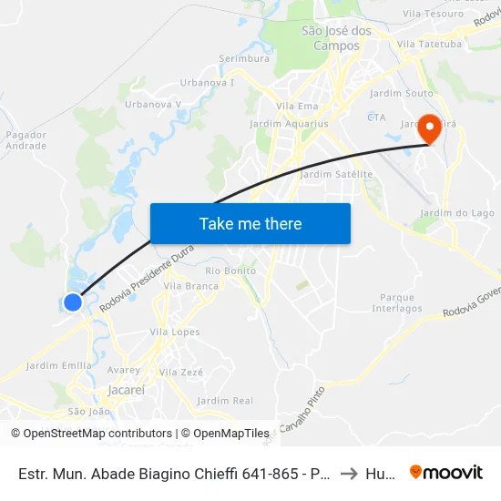 Estr. Mun. Abade Biagino Chieffi 641-865 - Pagador De Andrade Jacareí - SP 12334-480 Brasil to Humanitas map