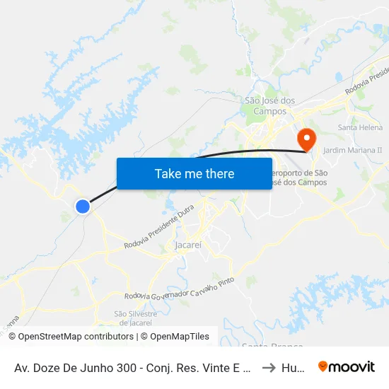 Av. Doze De Junho 300 - Conj. Res. Vinte E Dois De Abril Jacareí - SP 12331-100 Brasil to Humanitas map