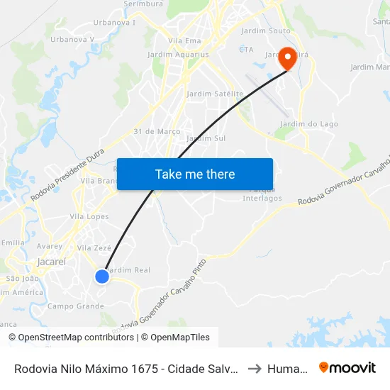 Rodovia Nilo Máximo 1675 - Cidade Salvador SP Brasil to Humanitas map