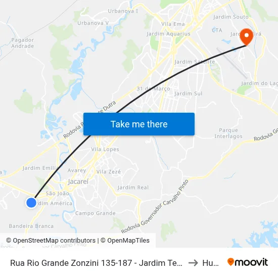 Rua Rio Grande Zonzini 135-187 - Jardim Terras De São João Jacareí - SP 12324-790 Brasil to Humanitas map