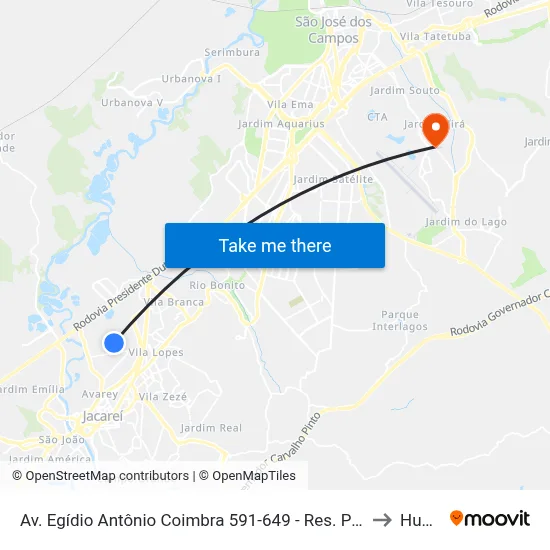 Av. Egídio Antônio Coimbra 591-649 - Res. Parque Dos Sinos Jacareí - SP 12328-513 Brasil to Humanitas map