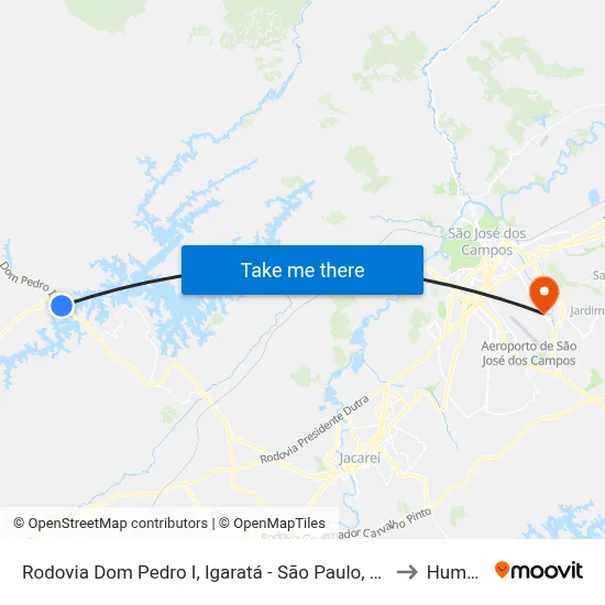 Rodovia Dom Pedro I, Igaratá - São Paulo, 12350-000, Brasil, Igaratá to Humanitas map