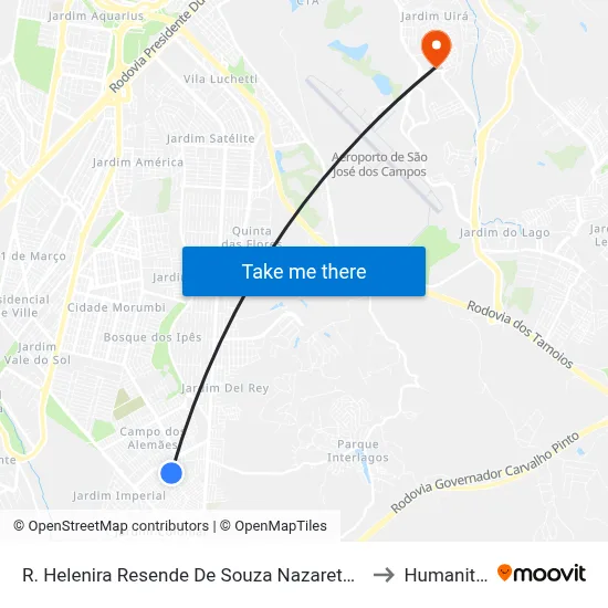 R. Helenira Resende De Souza Nazareth, 151 to Humanitas map