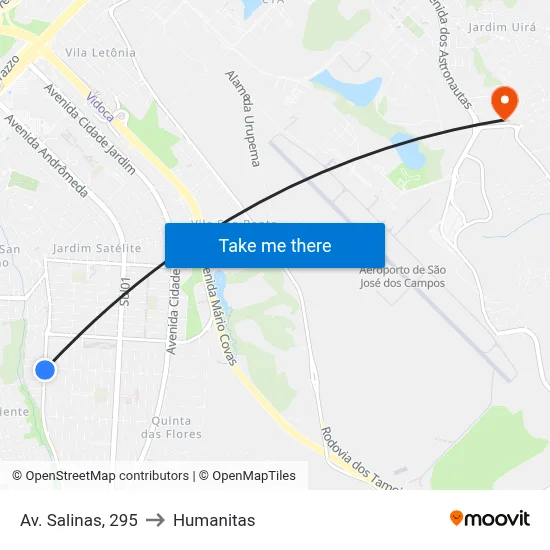 Av. Salinas, 295 to Humanitas map