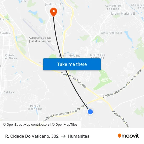R. Cidade Do Vaticano, 302 to Humanitas map