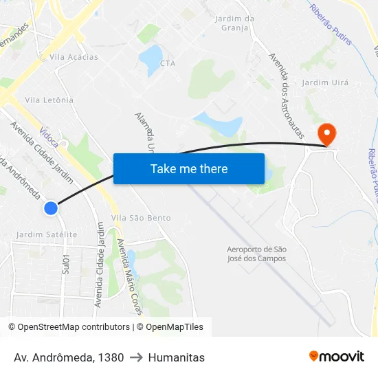 Av. Andrômeda, 1380 to Humanitas map