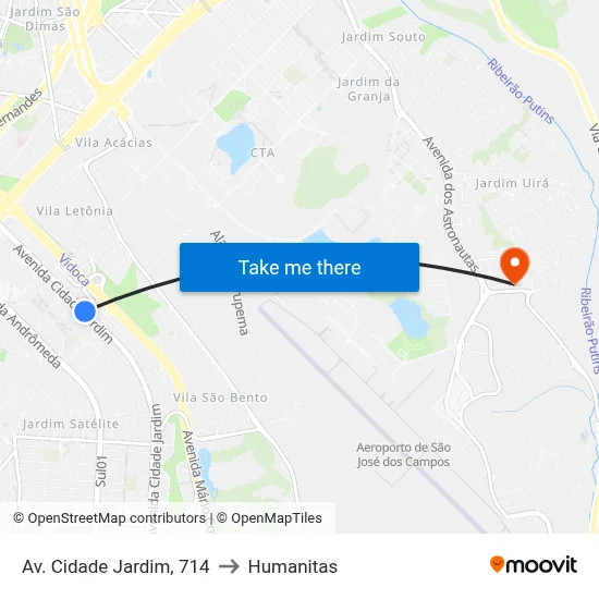 Av. Cidade Jardim, 714 to Humanitas map