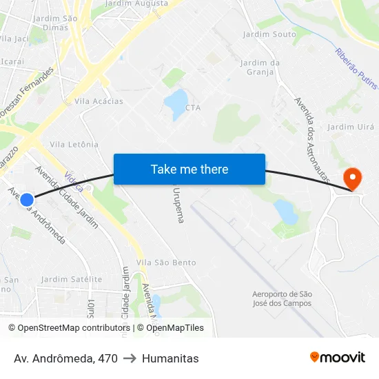 Av. Andrômeda, 470 to Humanitas map