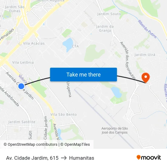 Av. Cidade Jardim, 615 to Humanitas map