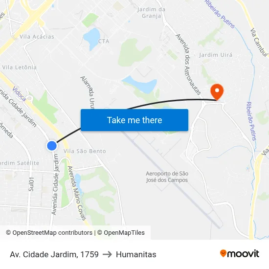 Av. Cidade Jardim, 1759 to Humanitas map