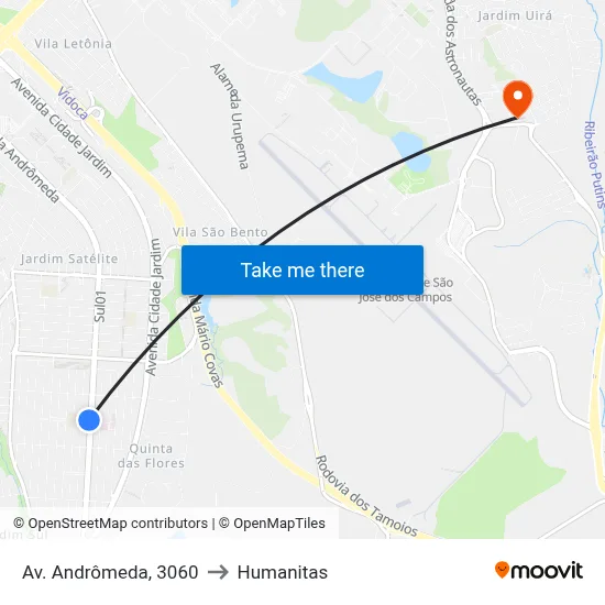 Av. Andrômeda, 3060 to Humanitas map