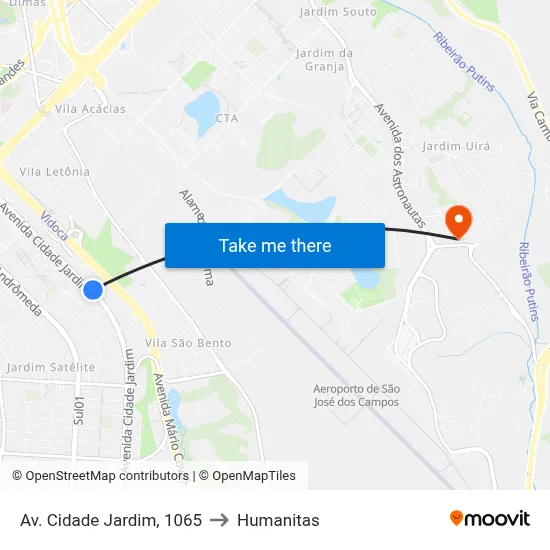 Av. Cidade Jardim, 1065 to Humanitas map