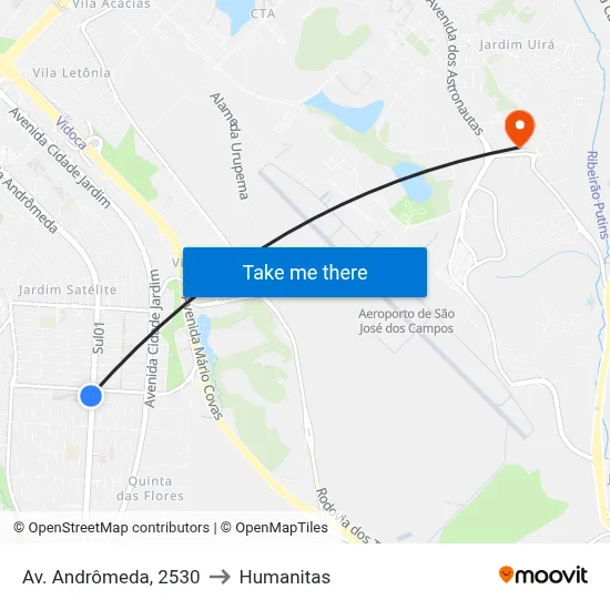 Av. Andrômeda, 2530 to Humanitas map
