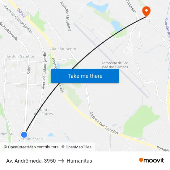 Av. Andrômeda, 3950 to Humanitas map