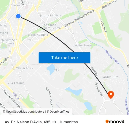 Av. Dr. Nelson D'Avila, 485 to Humanitas map