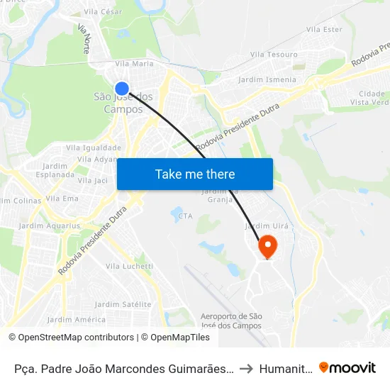 Pça. Padre João Marcondes Guimarães, 106 to Humanitas map