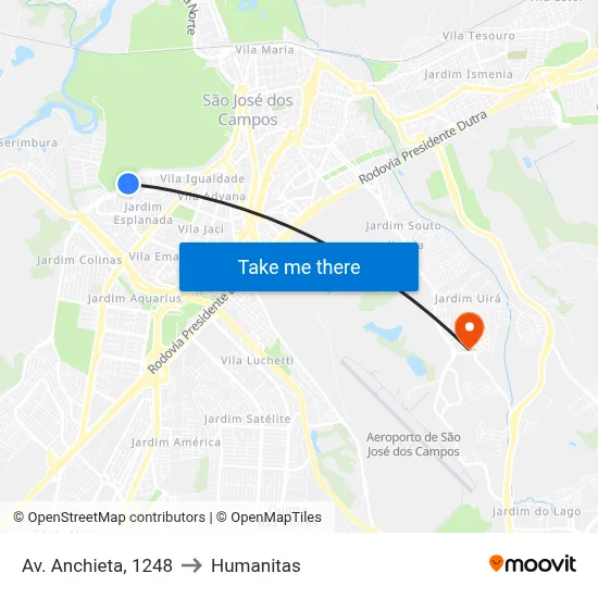 Av. Anchieta, 1248 to Humanitas map
