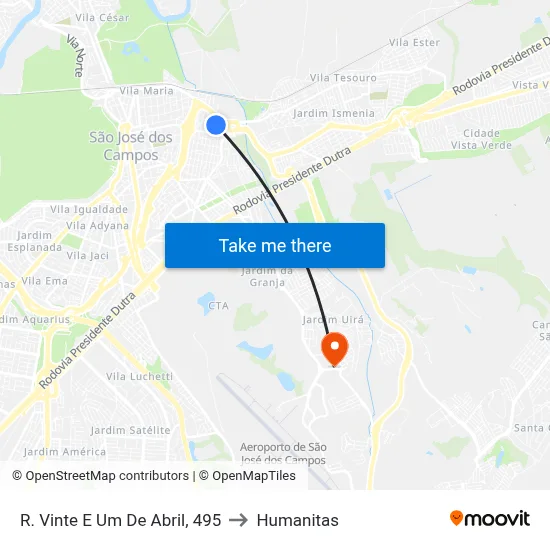 R. Vinte E Um De Abril, 495 to Humanitas map