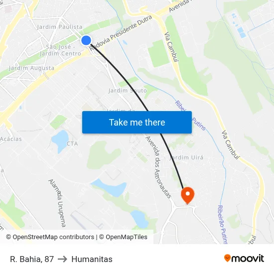 R. Bahia, 87 to Humanitas map
