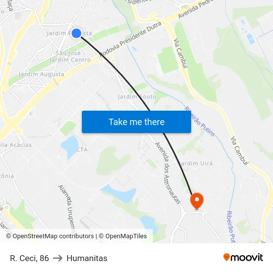 R. Ceci, 86 to Humanitas map