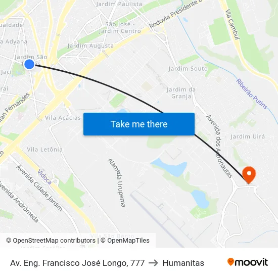 Av. Eng. Francisco José Longo, 777 to Humanitas map