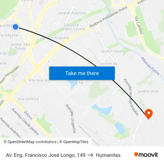 Av. Eng. Francisco José Longo, 149 to Humanitas map