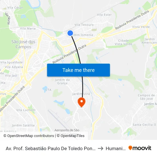 Av. Prof. Sebastião Paulo De Toledo Pontes, 372 to Humanitas map