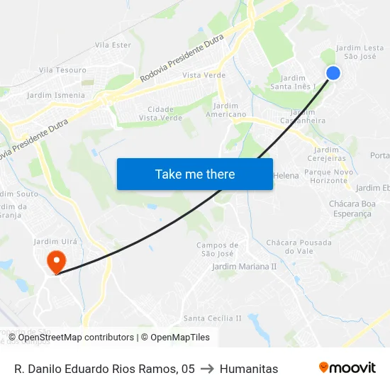 R. Danilo Eduardo Rios Ramos, 05 to Humanitas map