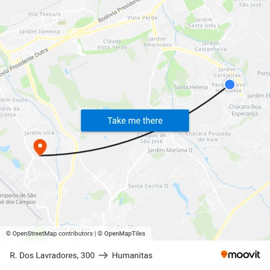 R. Dos Lavradores, 300 to Humanitas map