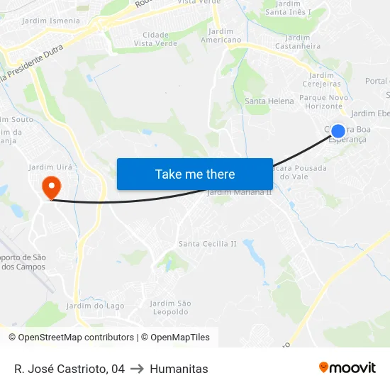 R. José Castrioto, 04 to Humanitas map