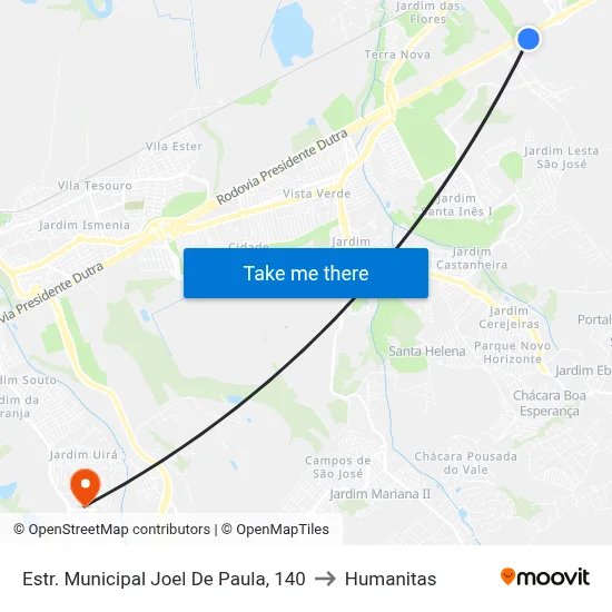 Estr. Municipal Joel De Paula, 140 to Humanitas map