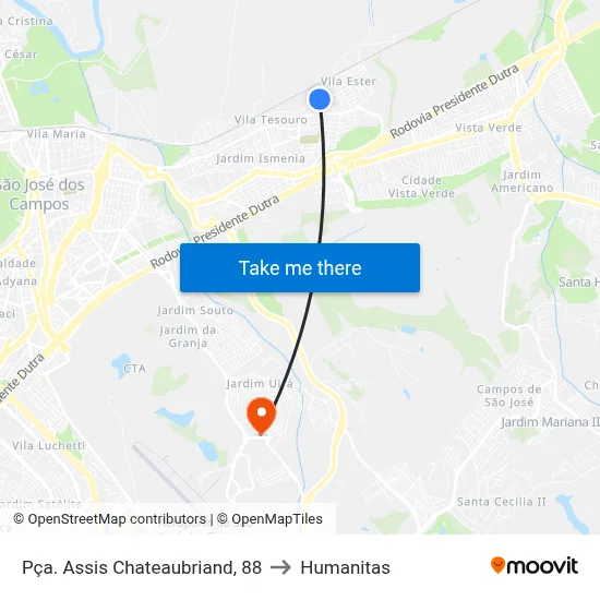Pça. Assis Chateaubriand, 88 to Humanitas map