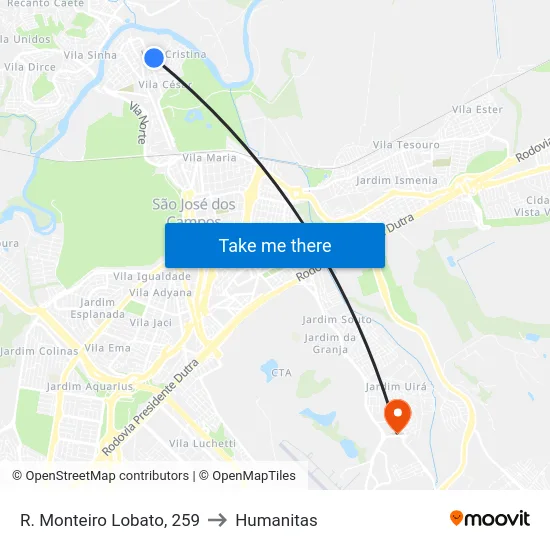 R. Monteiro Lobato, 259 to Humanitas map