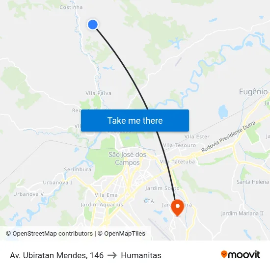 Av. Ubiratan Mendes, 146 to Humanitas map