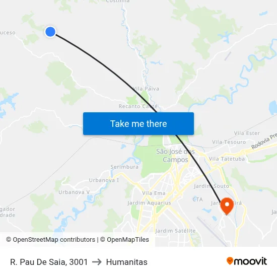 R. Pau De Saia, 3001 to Humanitas map