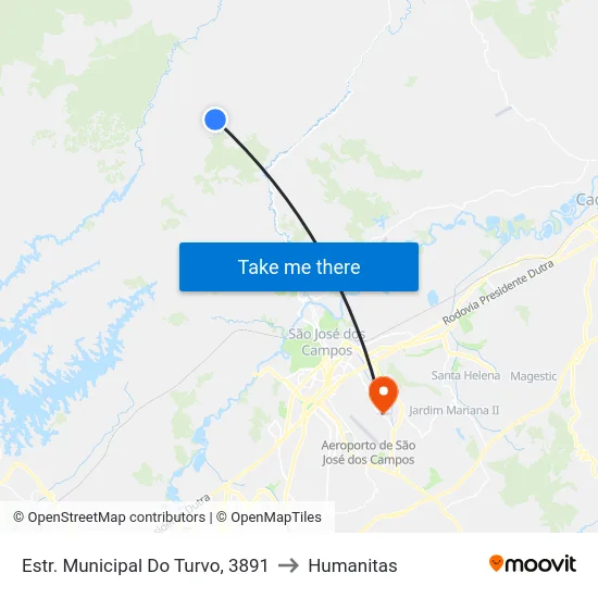 Estr. Municipal Do Turvo, 3891 to Humanitas map