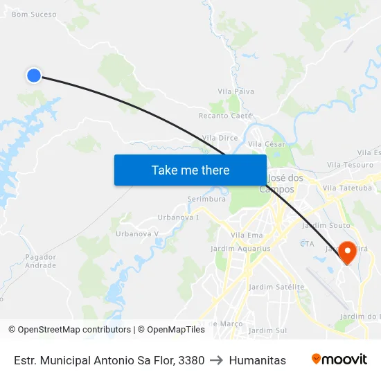Estr. Municipal Antonio Sa Flor, 3380 to Humanitas map