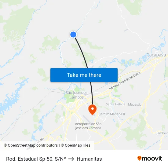Rod. Estadual Sp-50, S/Nº to Humanitas map