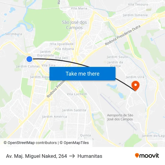 Av. Maj. Miguel Naked, 264 to Humanitas map