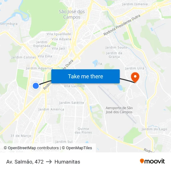 Av. Salmão, 472 to Humanitas map