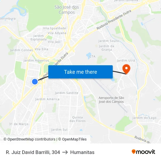 R. Juiz David Barrilli, 304 to Humanitas map