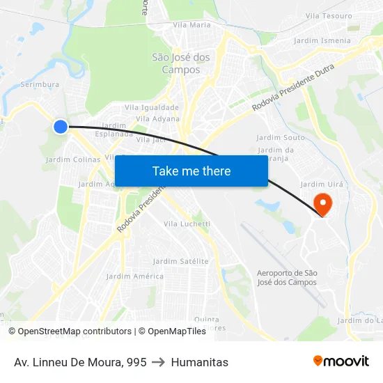 Av. Linneu De Moura, 995 to Humanitas map