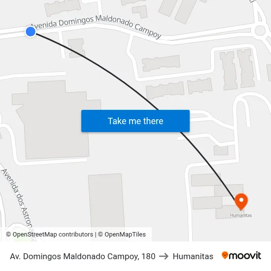 Av. Domingos Maldonado Campoy, 180 to Humanitas map