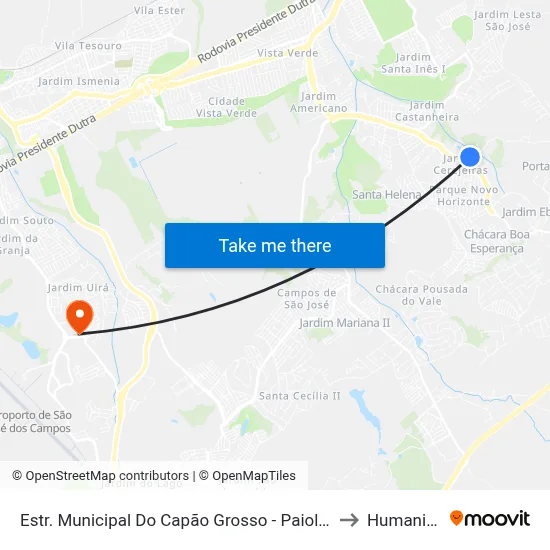 Estr. Municipal Do Capão Grosso - Paiol, 1558 to Humanitas map