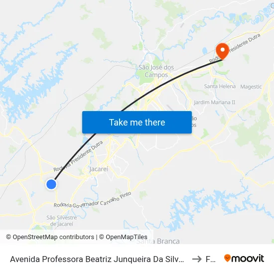 Avenida Professora Beatriz Junqueira Da Silveira Santos 332 Zona Preferencial 01 - Zap 1 Jacareí - São Paulo 12329-060 Brasil to Fatec - Sjc map
