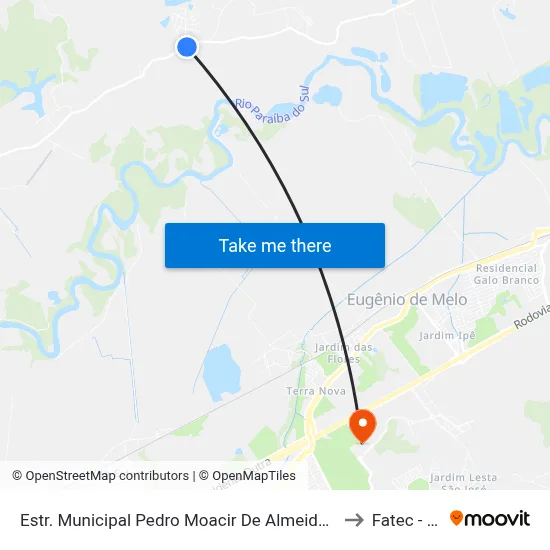 Estr. Municipal Pedro Moacir De Almeida, S/Nº to Fatec - Sjc map