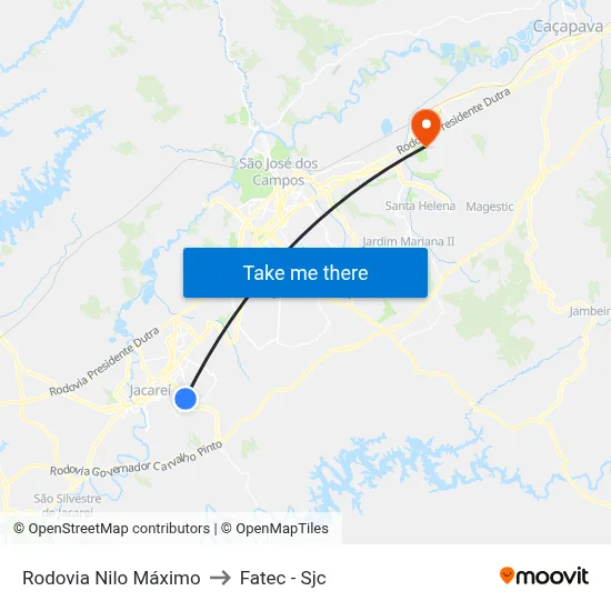 Rodovia Nilo Máximo to Fatec - Sjc map