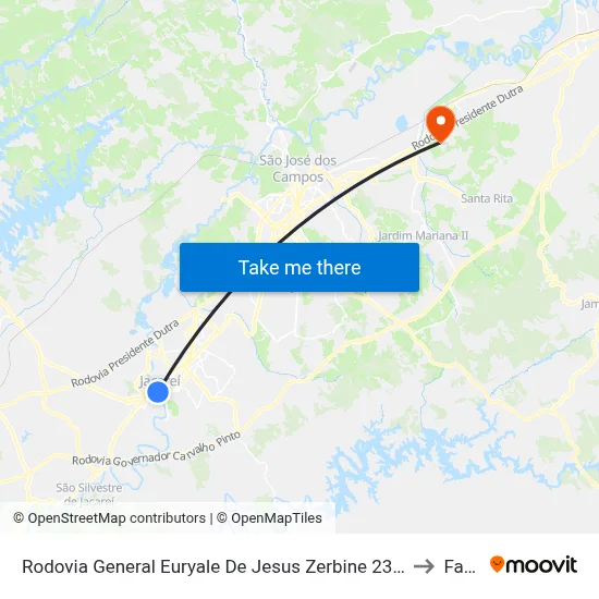 Rodovia General Euryale De Jesus Zerbine 232-404 Jacareí - SP 12327-060 República Federativa Do Brasil to Fatec - Sjc map