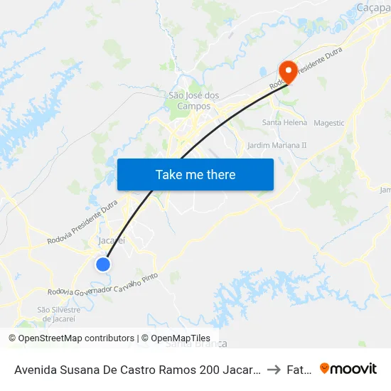 Avenida Susana De Castro Ramos 200 Jacareí - SP 12319-480 República Federativa Do Brasil to Fatec - Sjc map